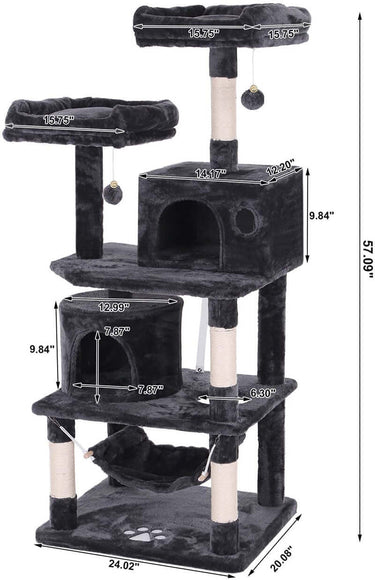 Cat Tree House with Scratching Posts Hammock - The Shopsite
